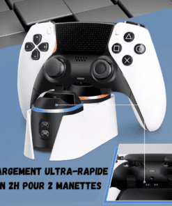 Chargement Ultra-Rapide en 2h pour 2 Manettes PS5
